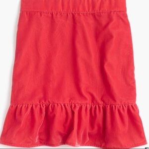 J. Crew Velvet Ruffle Skirt